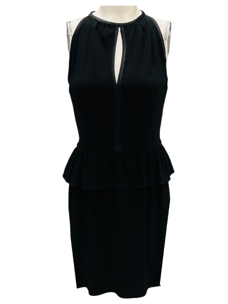 Prada Black Sleeveless Crepe Peplum Dress